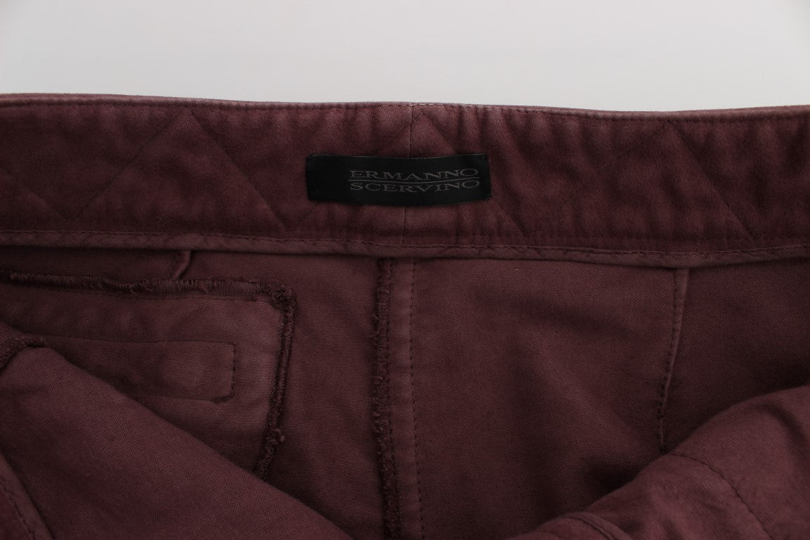 - Chic Bordeaux Capri Cropped Cargo Pants