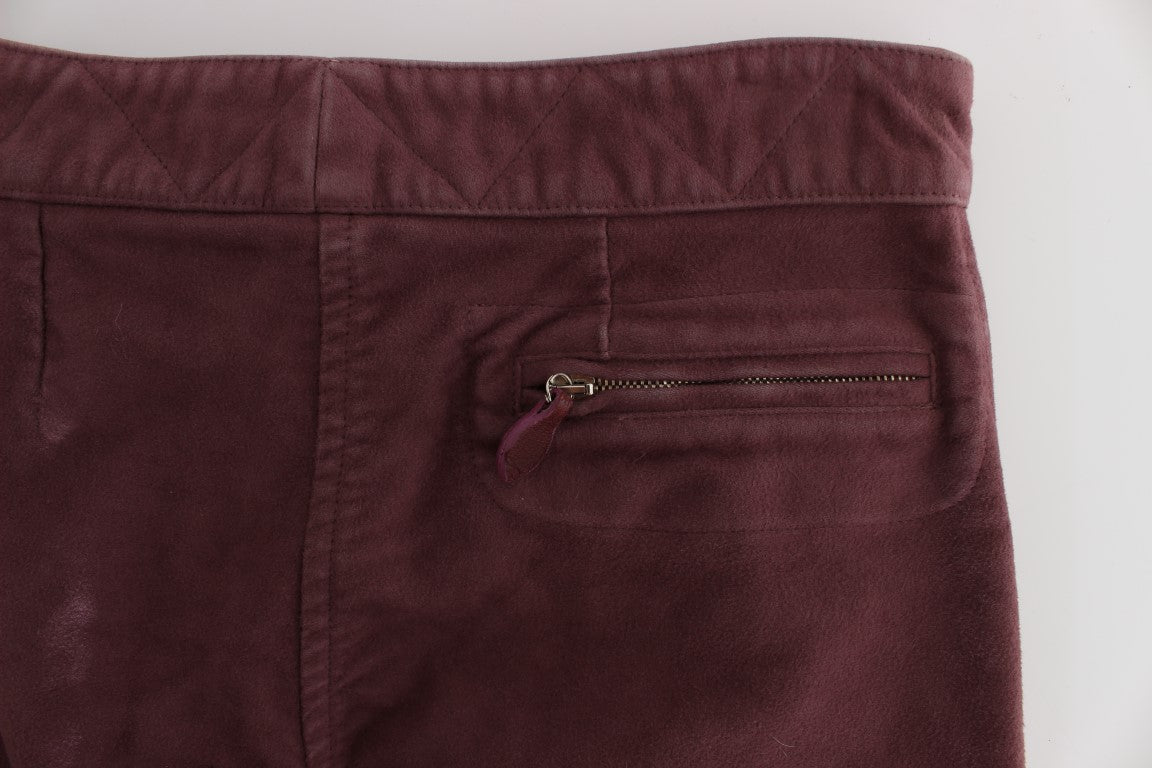 - Chic Bordeaux Capri Cropped Cargo Pants
