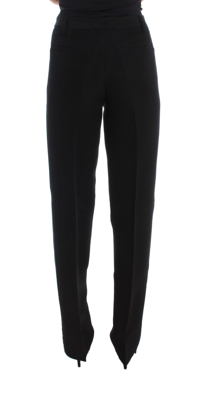 - Chic Black Wide Leg Silk Blend Jeans