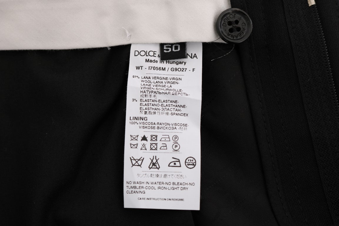 - Elegant Black Striped Straight Fit Dress Pants