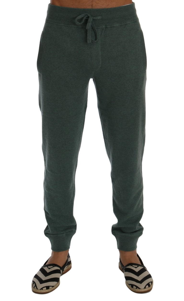 - Elegant Green Cashmere Sport Pants