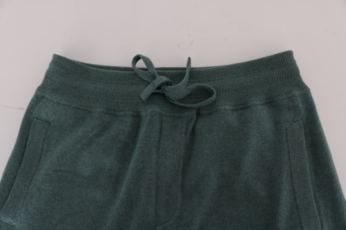 - Elegant Green Cashmere Sport Pants