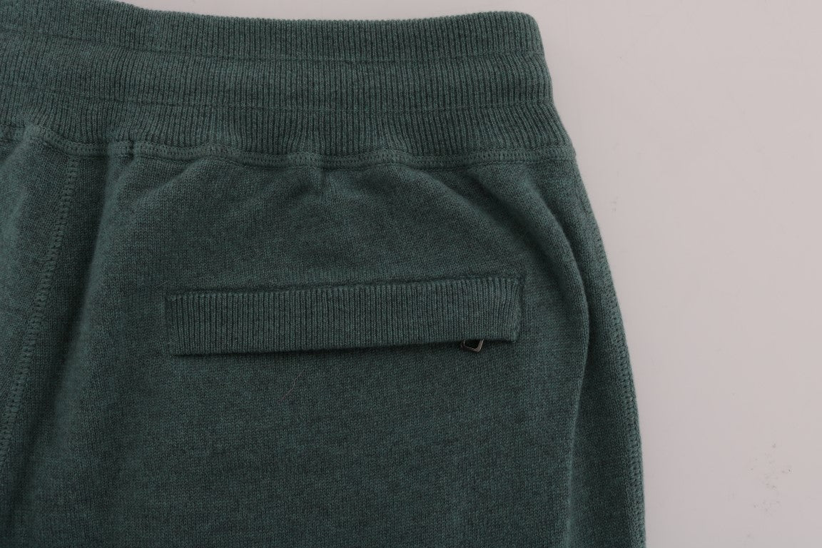- Elegant Green Cashmere Sport Pants