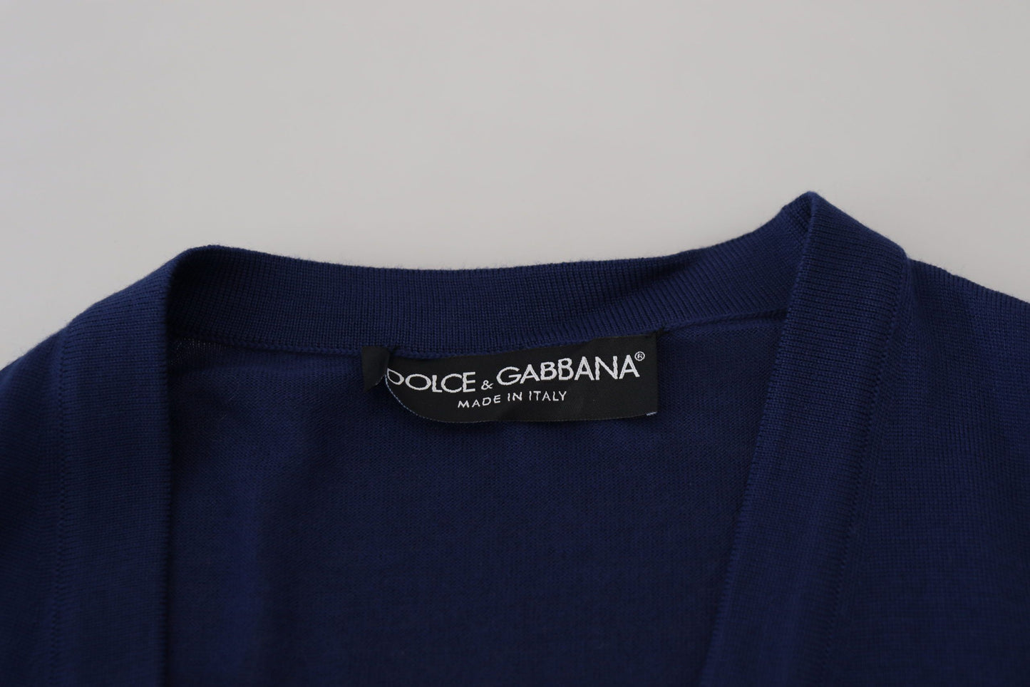 - Elegant Virgin Wool Blue Cardigan Sweater