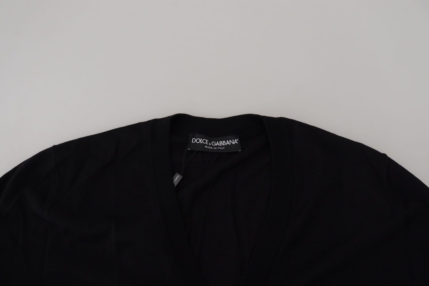 - Elegant Wool Buttoned Black Cardigan