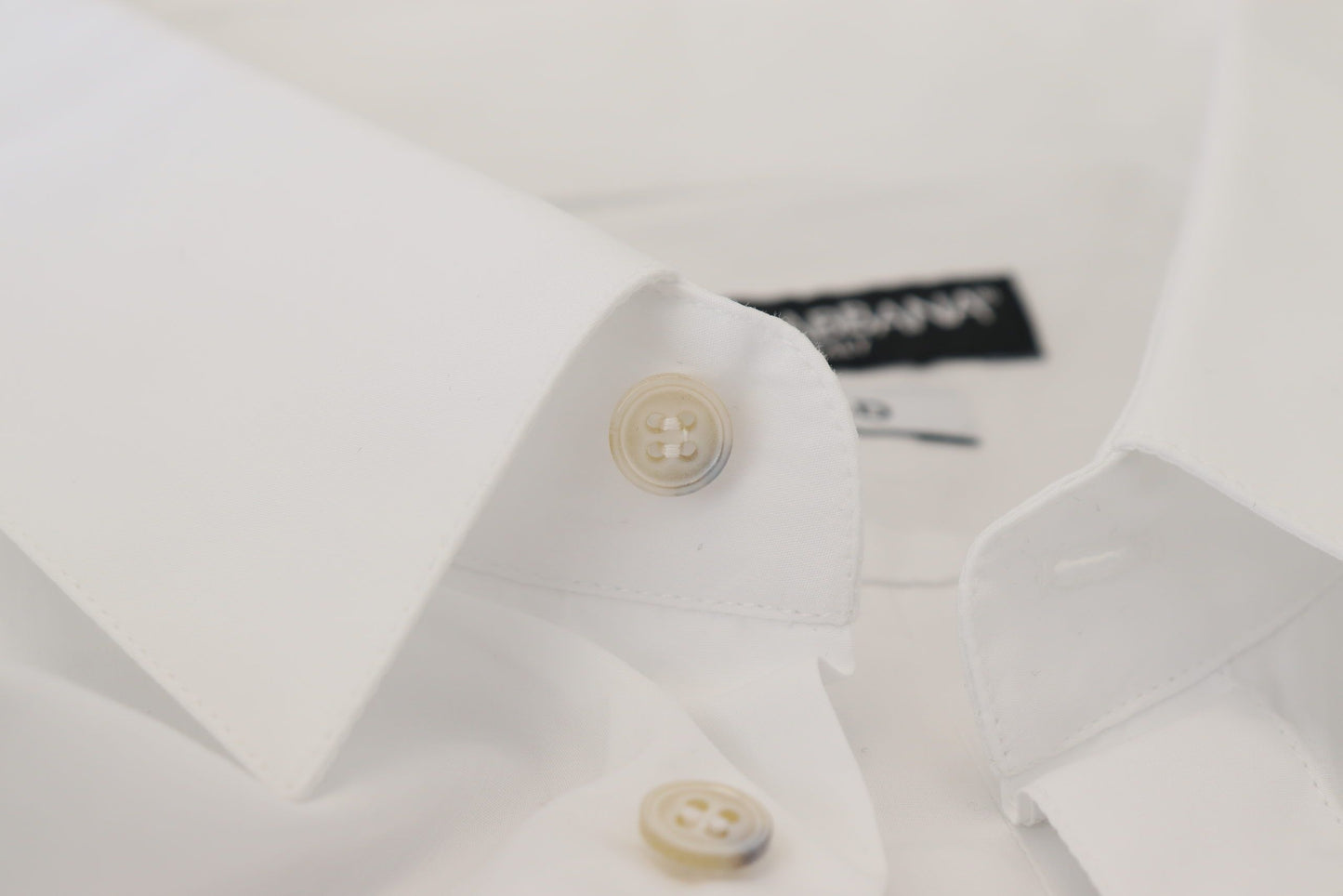 Elegant White Peacock Feather Dress Shirt by Dolce & Gabbana