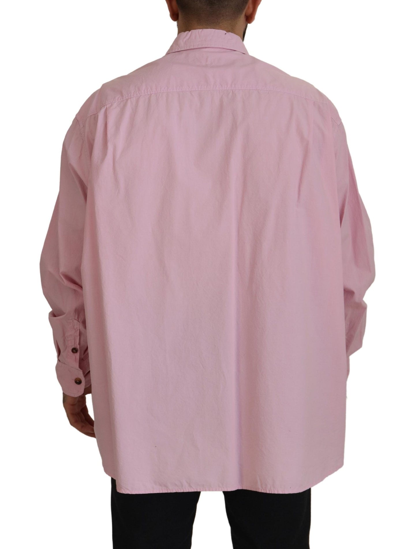 - Elegant Pink Casual Cotton Shirt