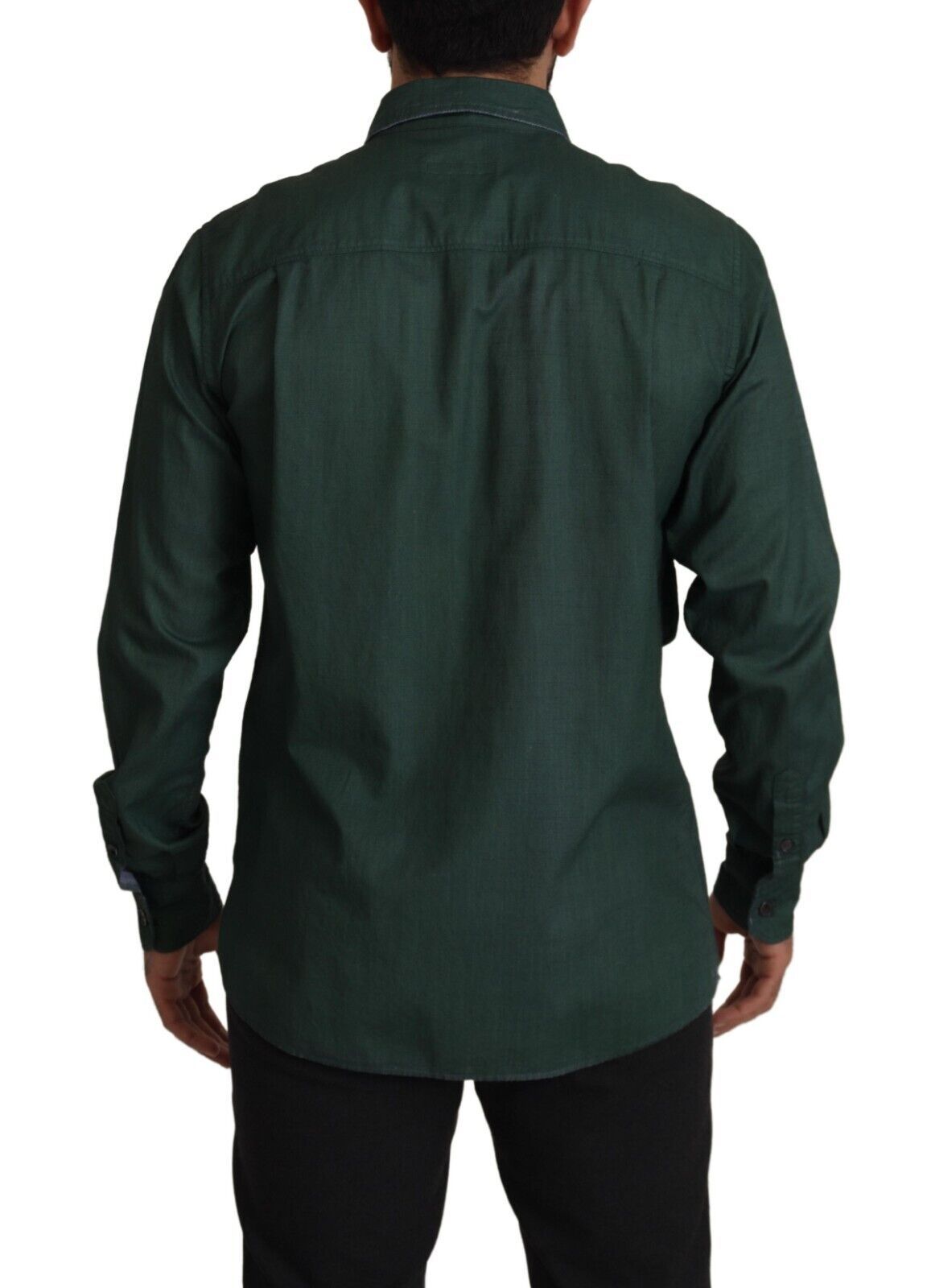 - Emerald Elegance Slim Fit Casual Shirt