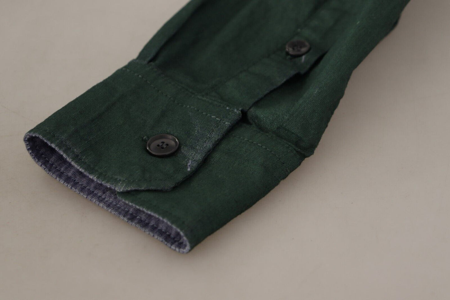 - Emerald Elegance Slim Fit Casual Shirt