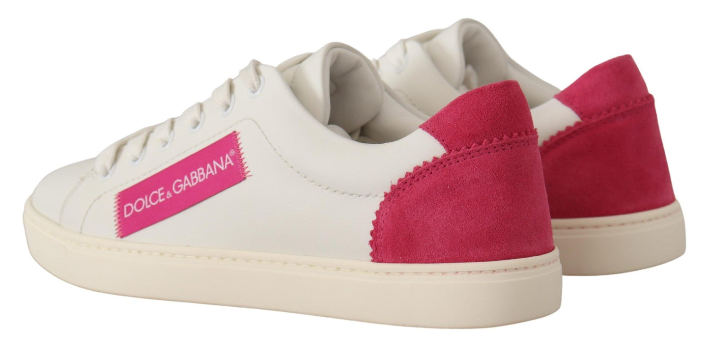 - Elegant White Leather Low-Top Sneakers