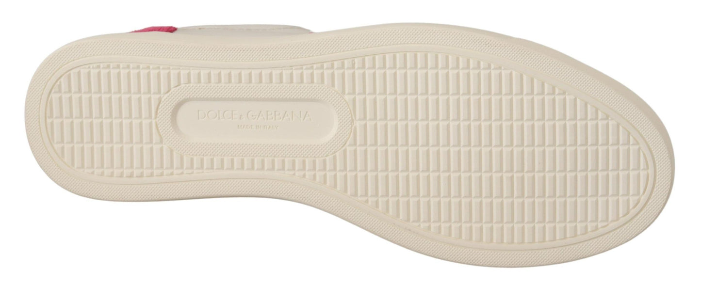 - Elegant White Leather Low-Top Sneakers