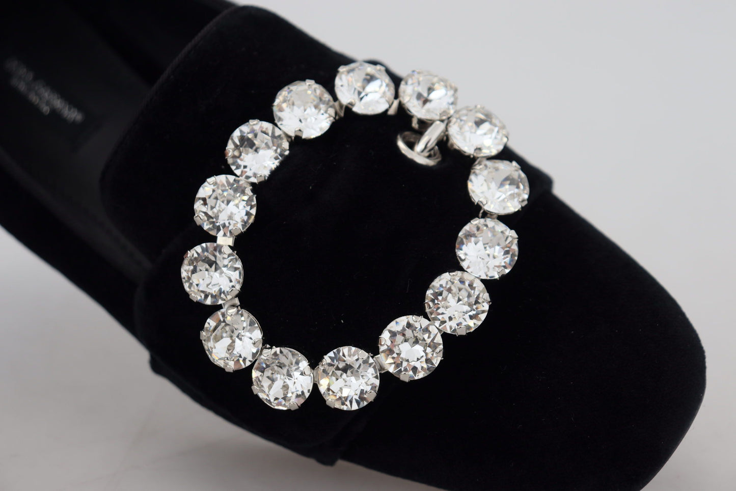 Chic Velvet Crystal-Embellished Loafers by Dolce & Gabbana