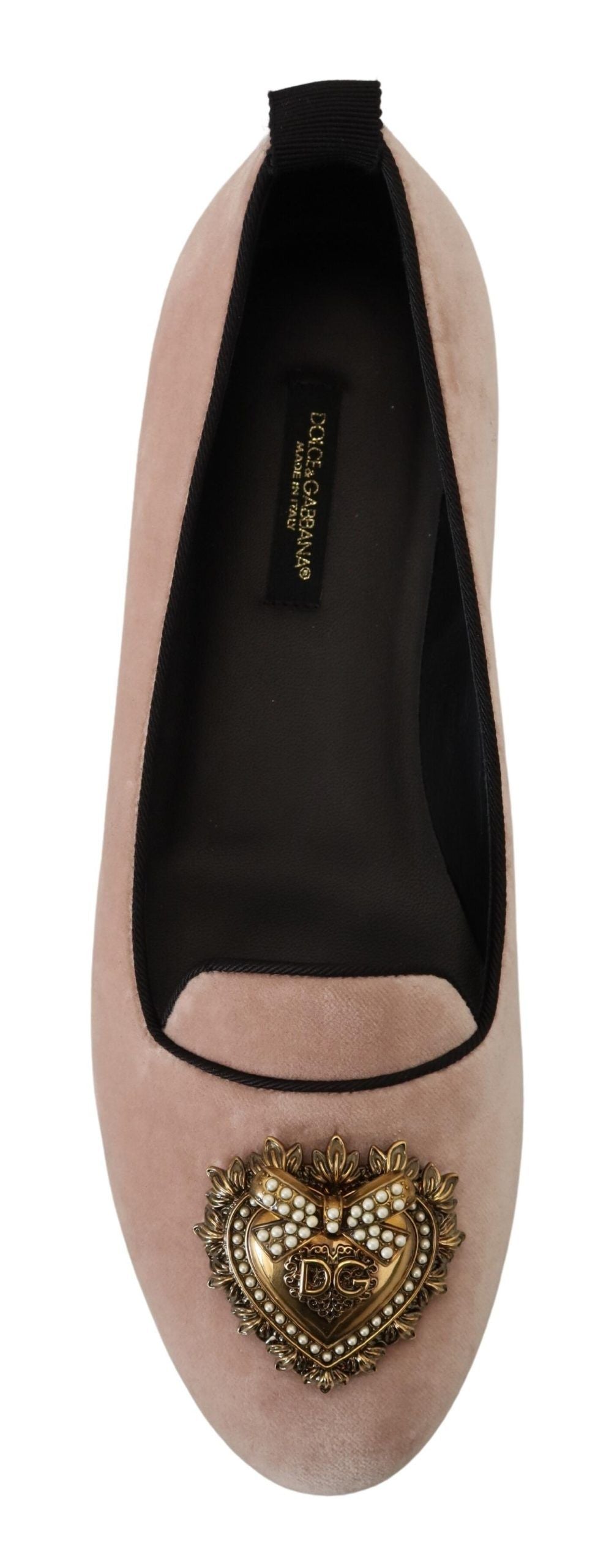 Elegant Pink Velvet Devotion Loafers by Dolce & Gabbana