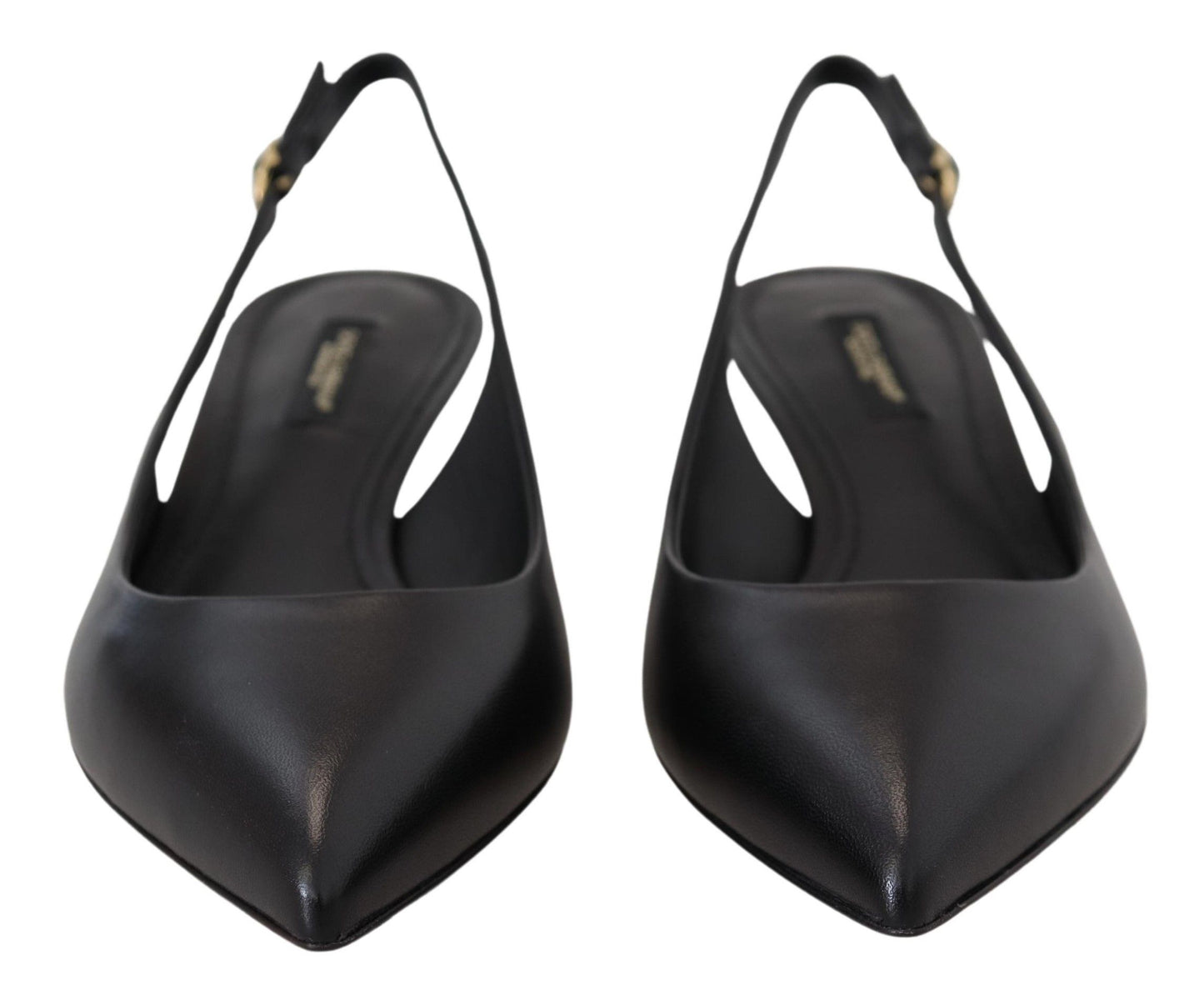 - Elegant Black Leather Slingback Pumps