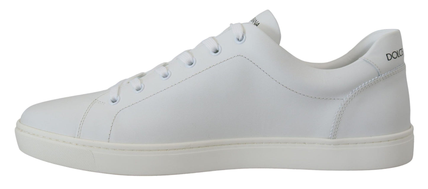 - Elegant White Leather Men's Sneakers