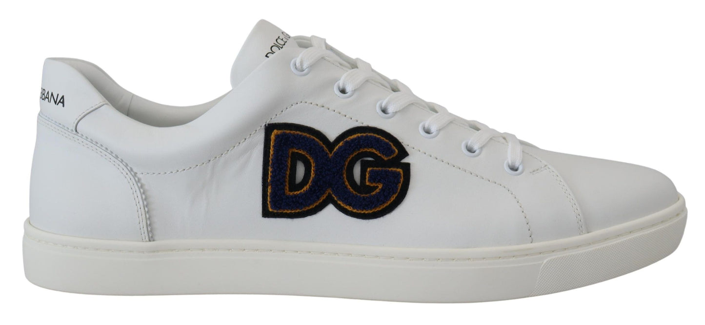 - Elegant White Leather Men's Sneakers