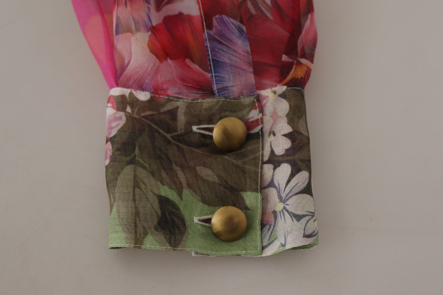 - Multicolor Silk Ascot Collar Blouse