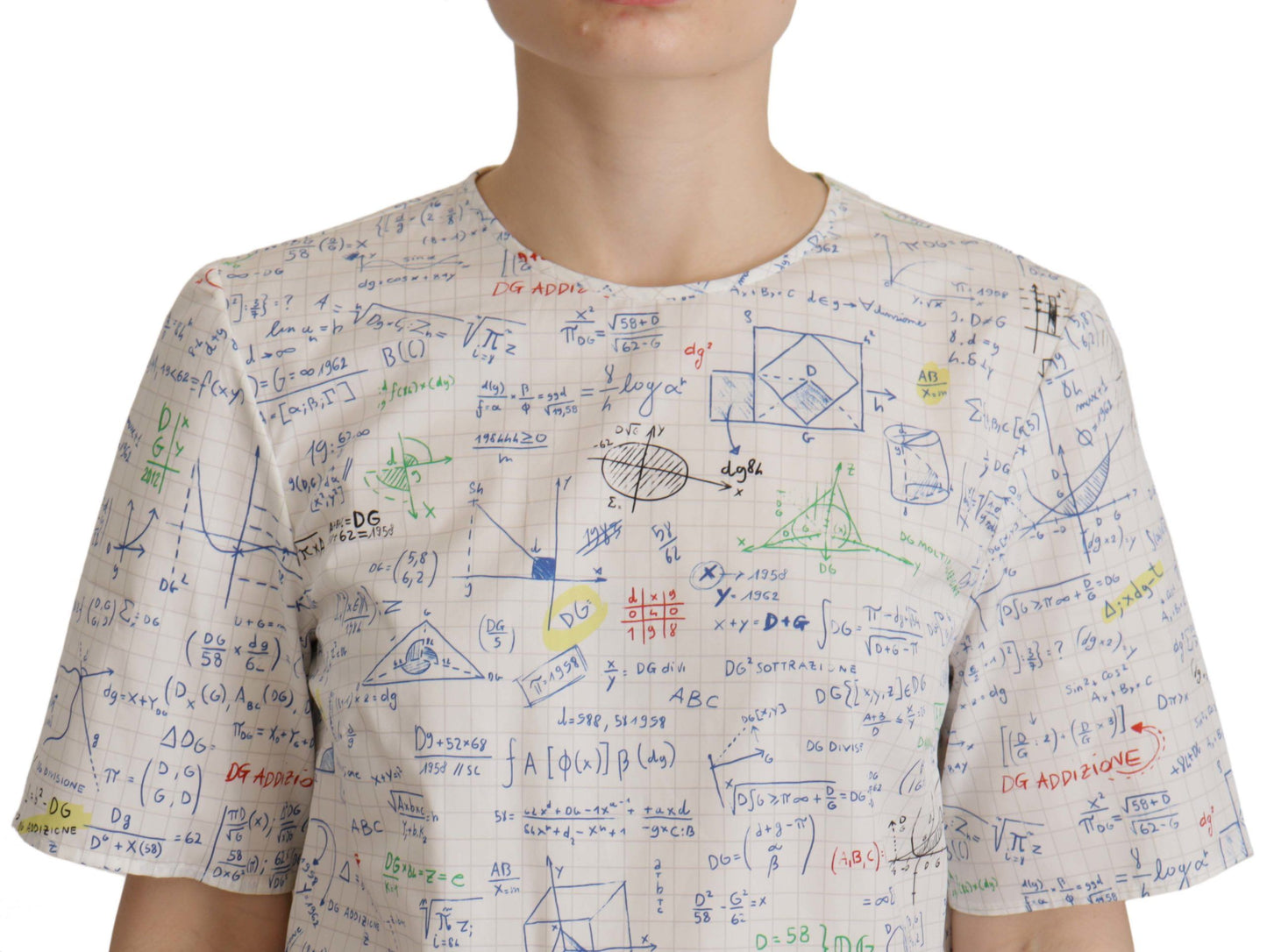 - Algebra Print Round Neck Cotton Tee