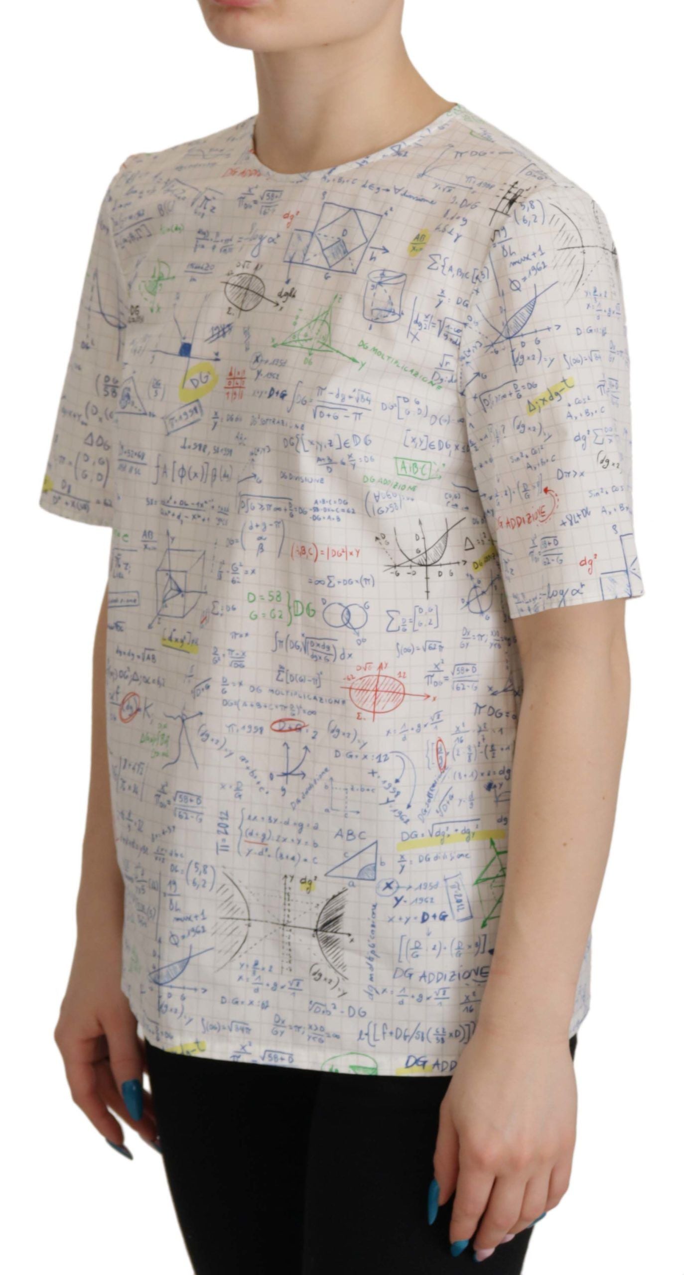 - Algebra Print Round Neck Cotton Tee