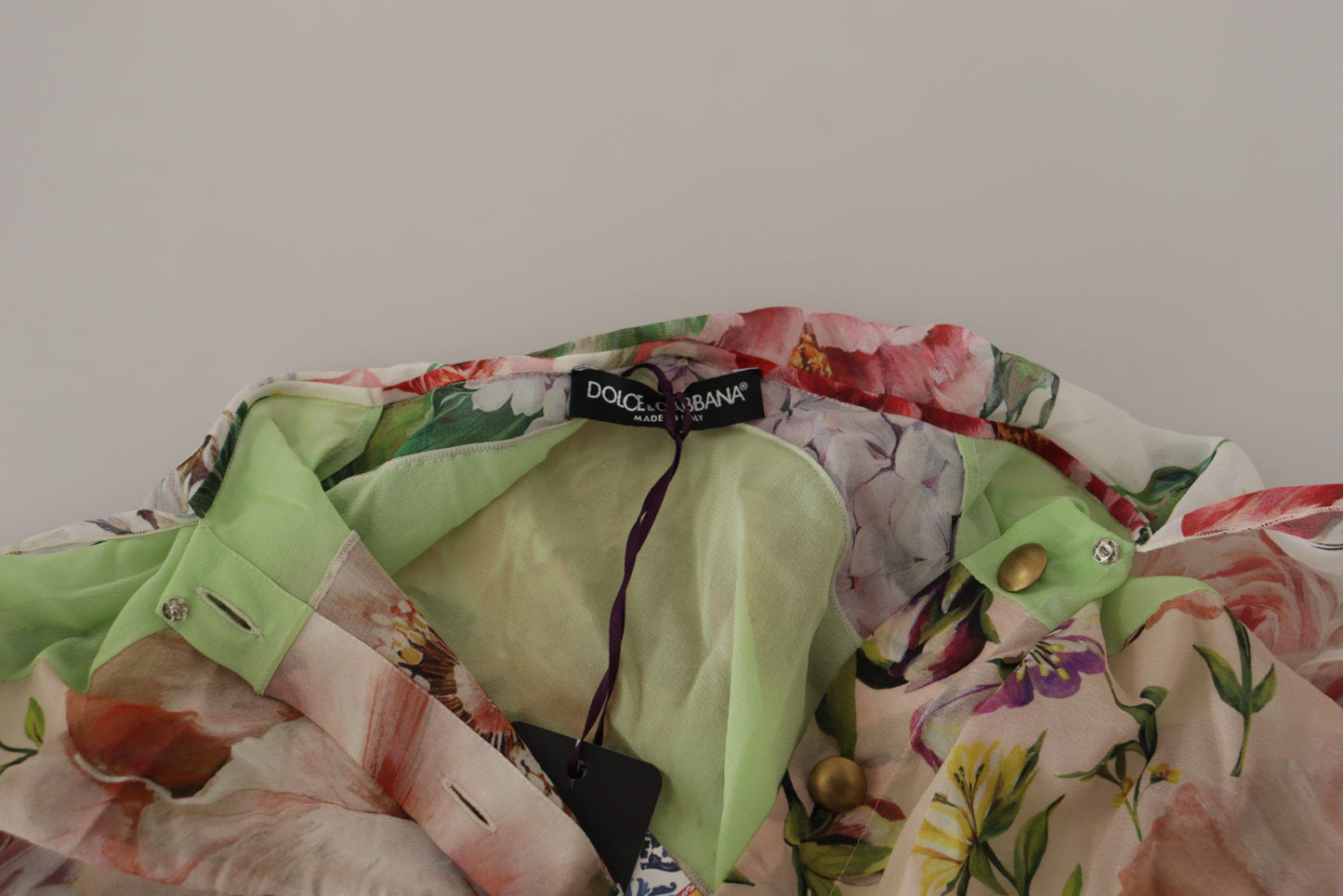 - Elegant Floral Patchwork Silk Blouse
