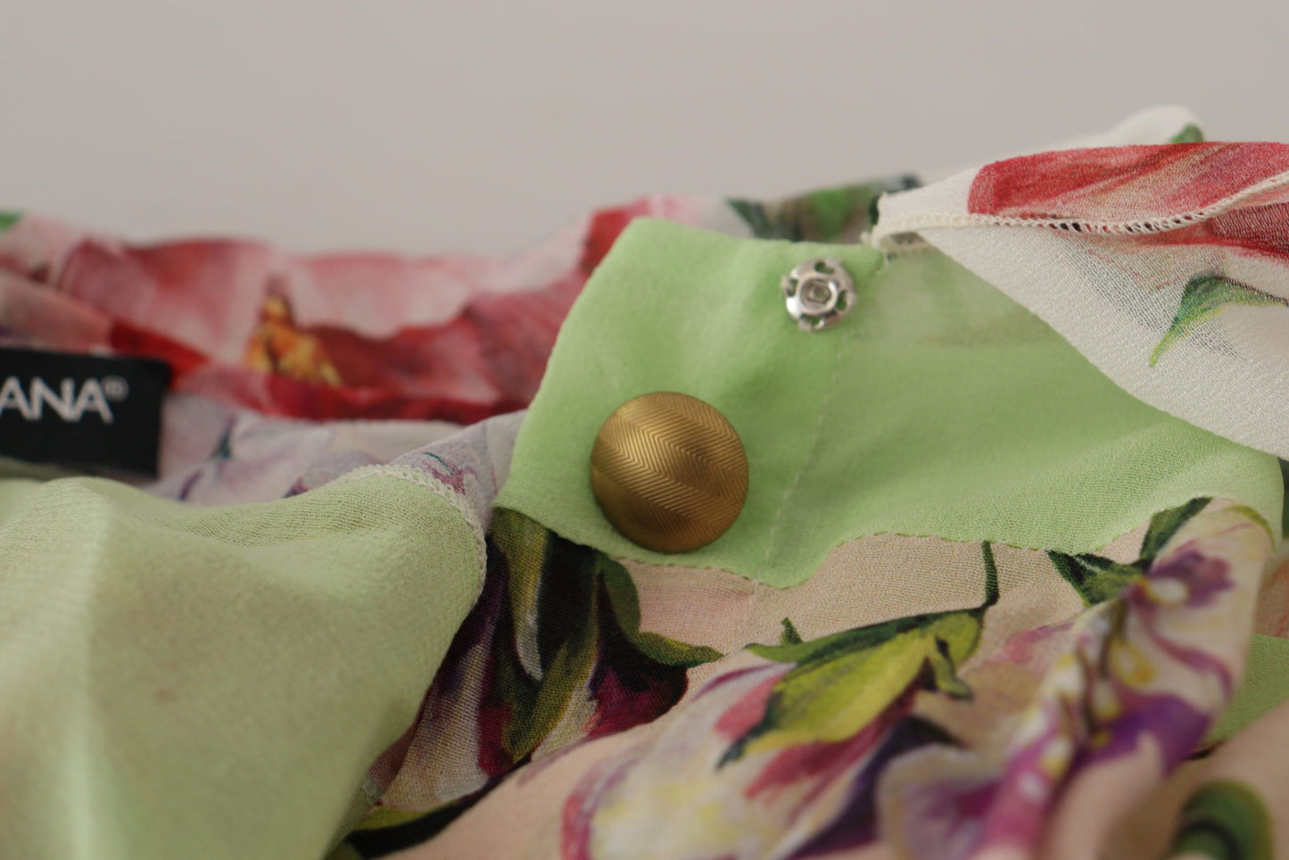 - Elegant Floral Patchwork Silk Blouse