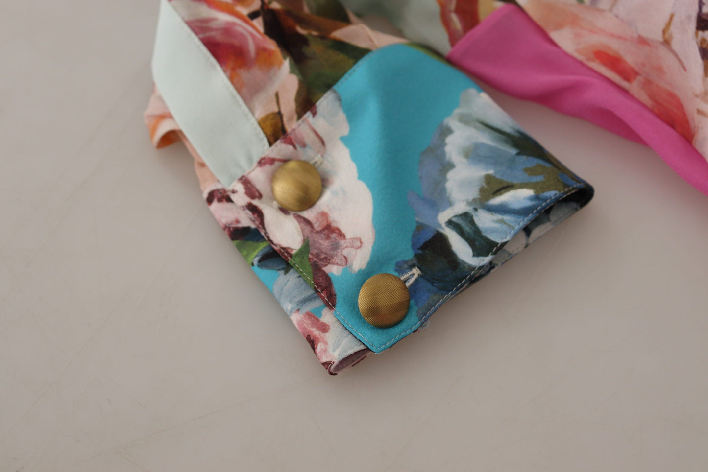 - Elegant Floral Patchwork Silk Blouse