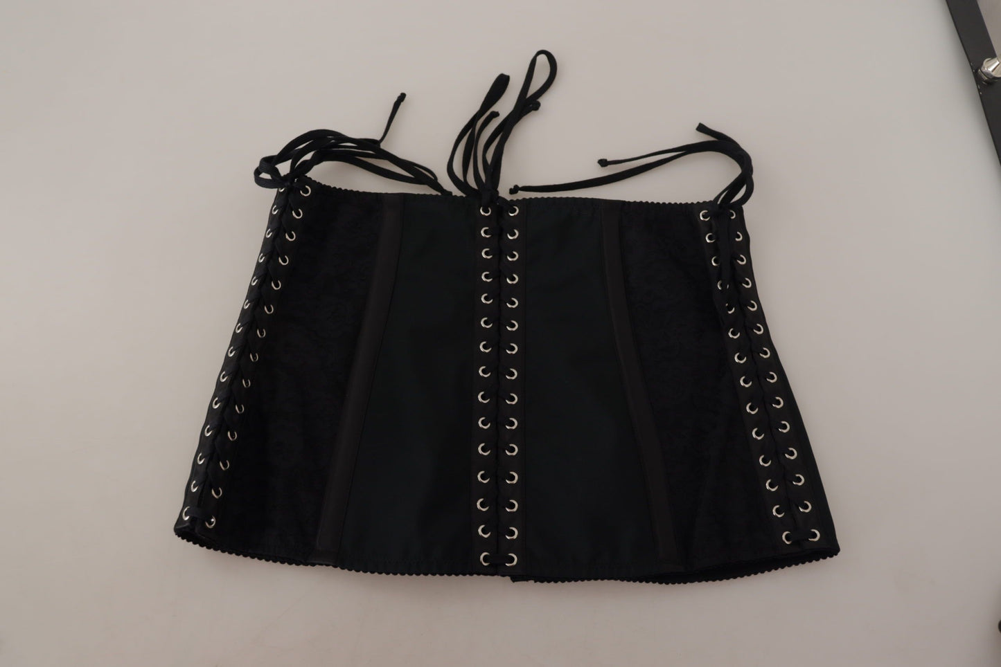 - Elegant Black Corset Waist Strap Top