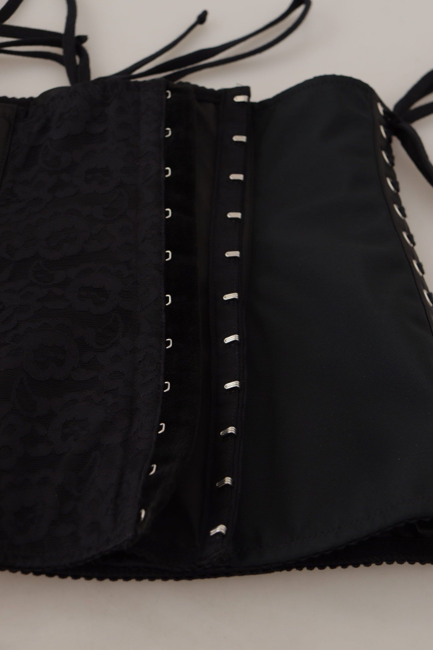 - Elegant Black Corset Waist Strap Top