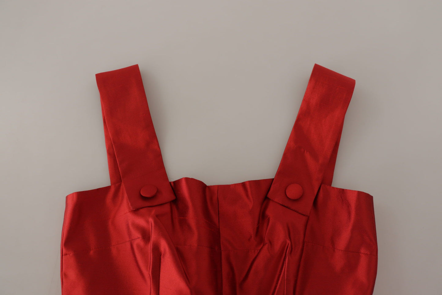 - Radiant Red Silk A-Line Midi Dress