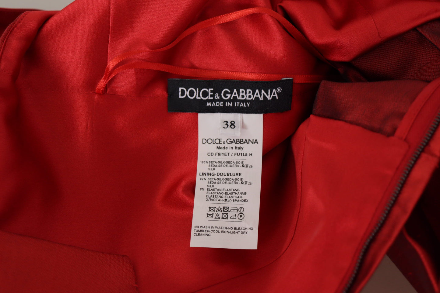 Radiant Red Silk A-Line Midi Dress by Dolce & Gabbana