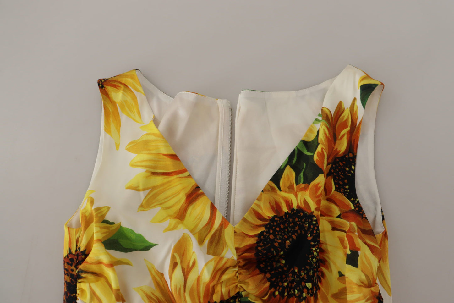 - Elegant White Floral Print Midi Dress
