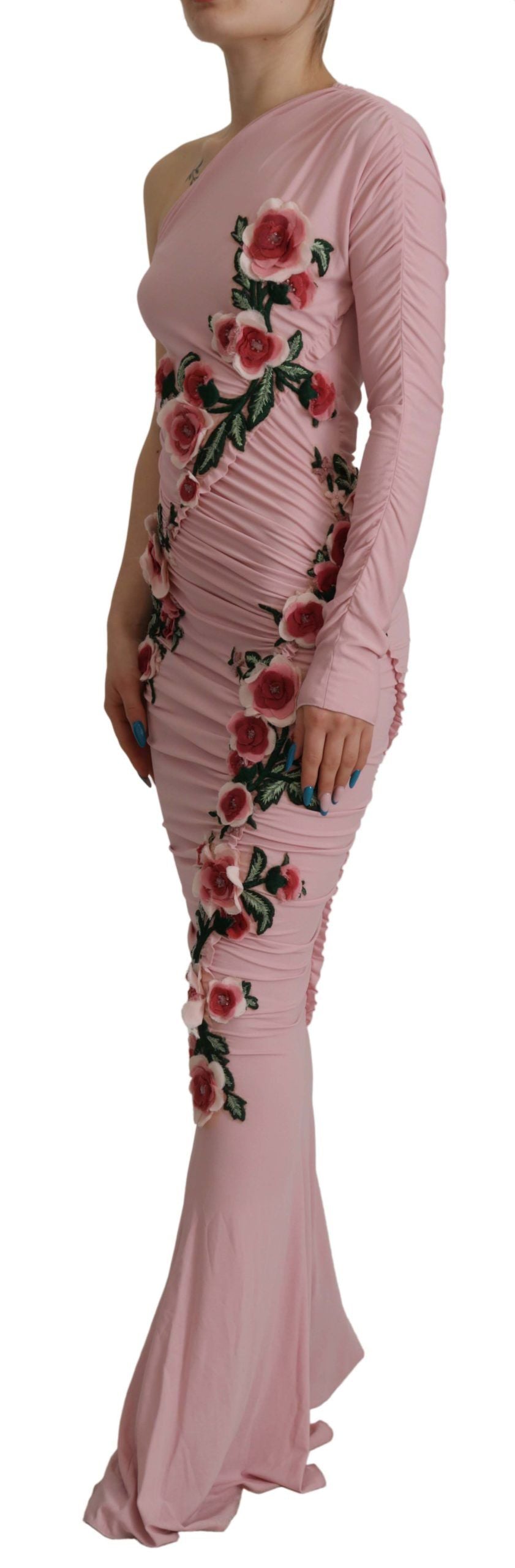 - Elegant Pink One Shoulder Bodycon Dress