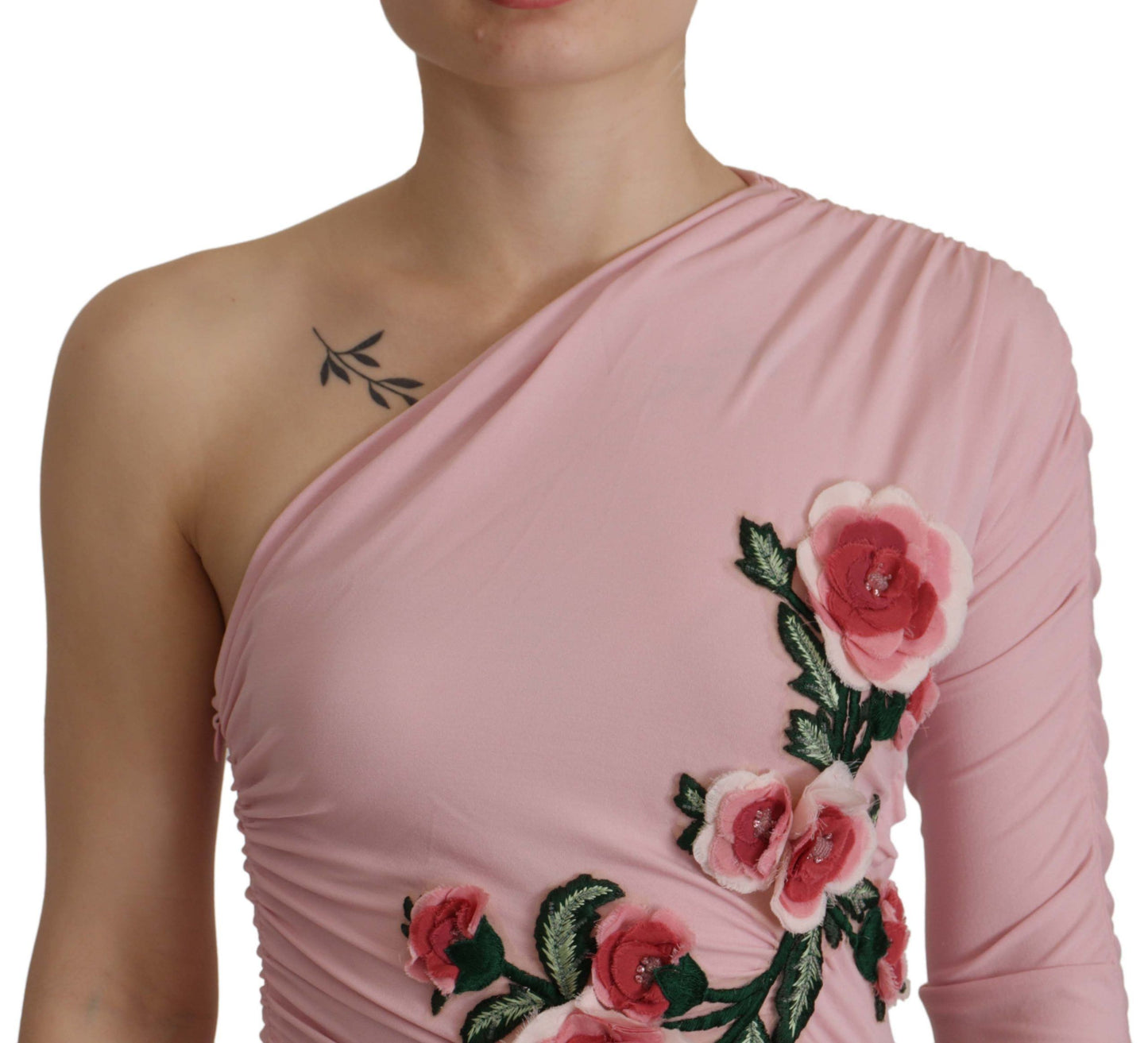 - Elegant Pink One Shoulder Bodycon Dress