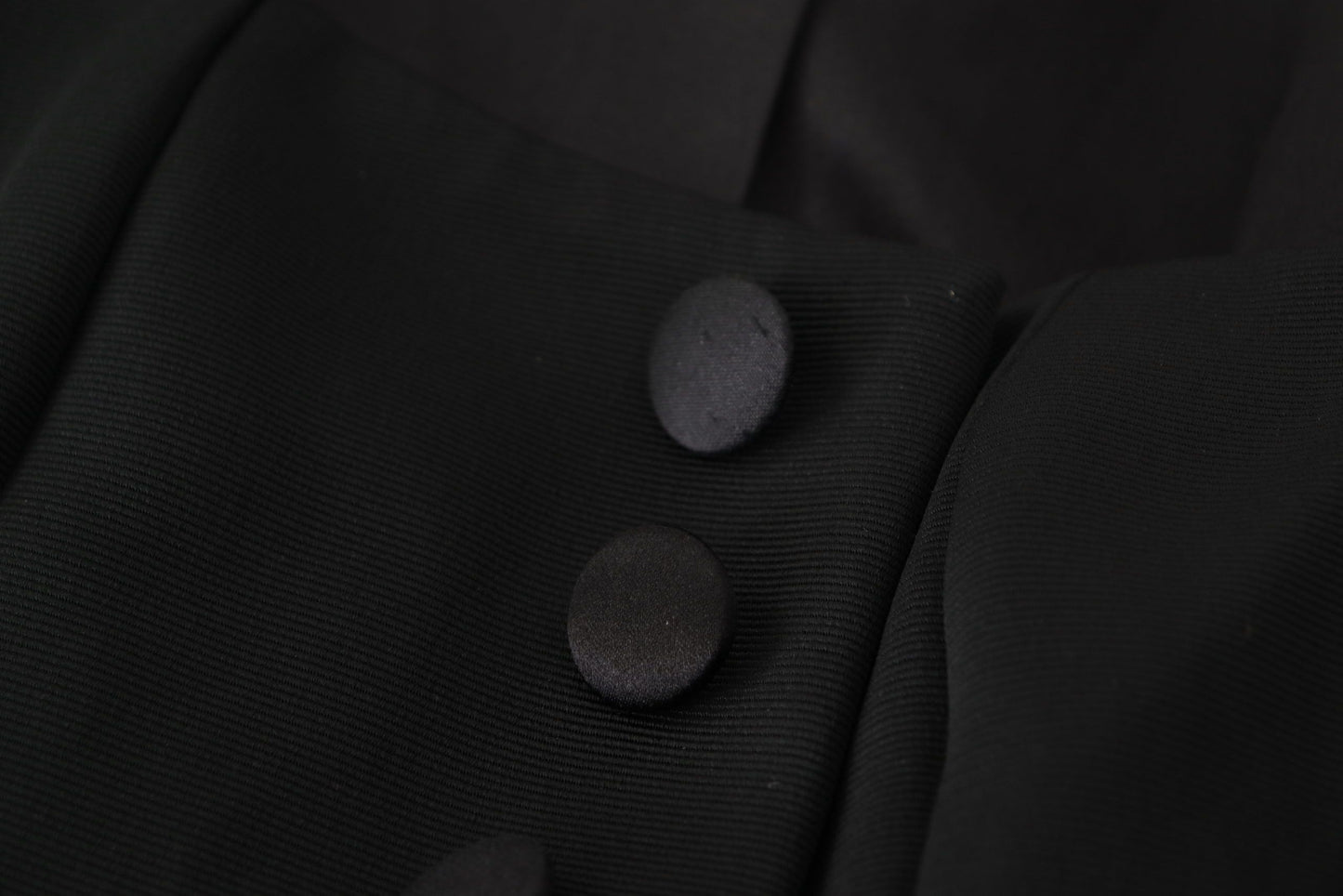 - Sleek Black Snap Jacket with Silk Lining