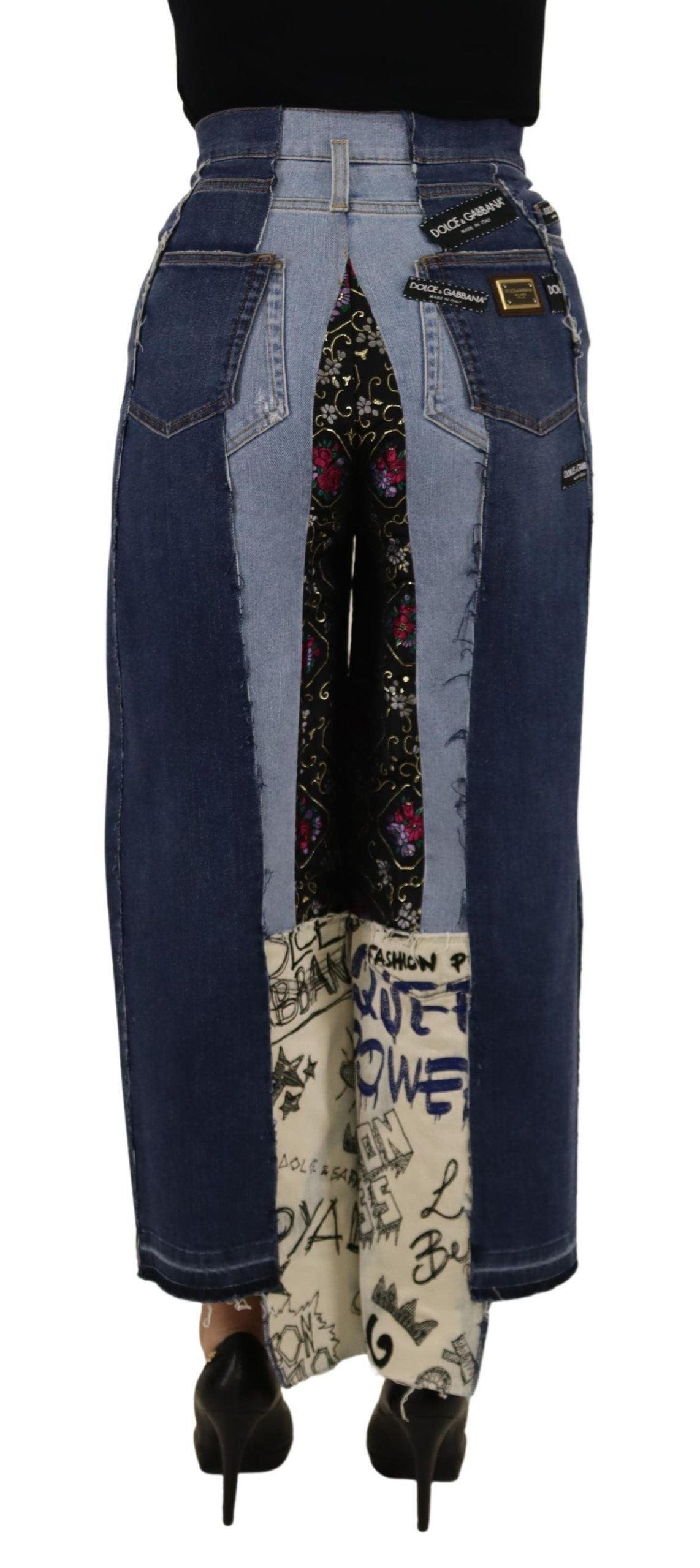 - High-Waist Multicolor Wide-Cut Jeans