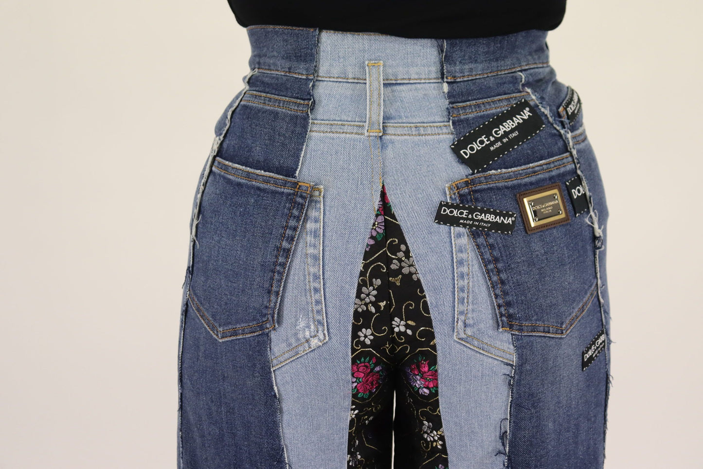 - High-Waist Multicolor Wide-Cut Jeans