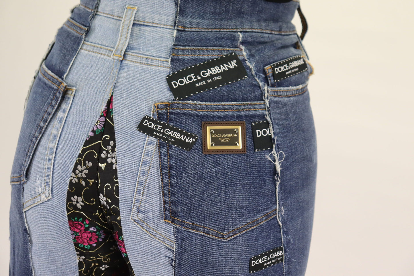 - High-Waist Multicolor Wide-Cut Jeans