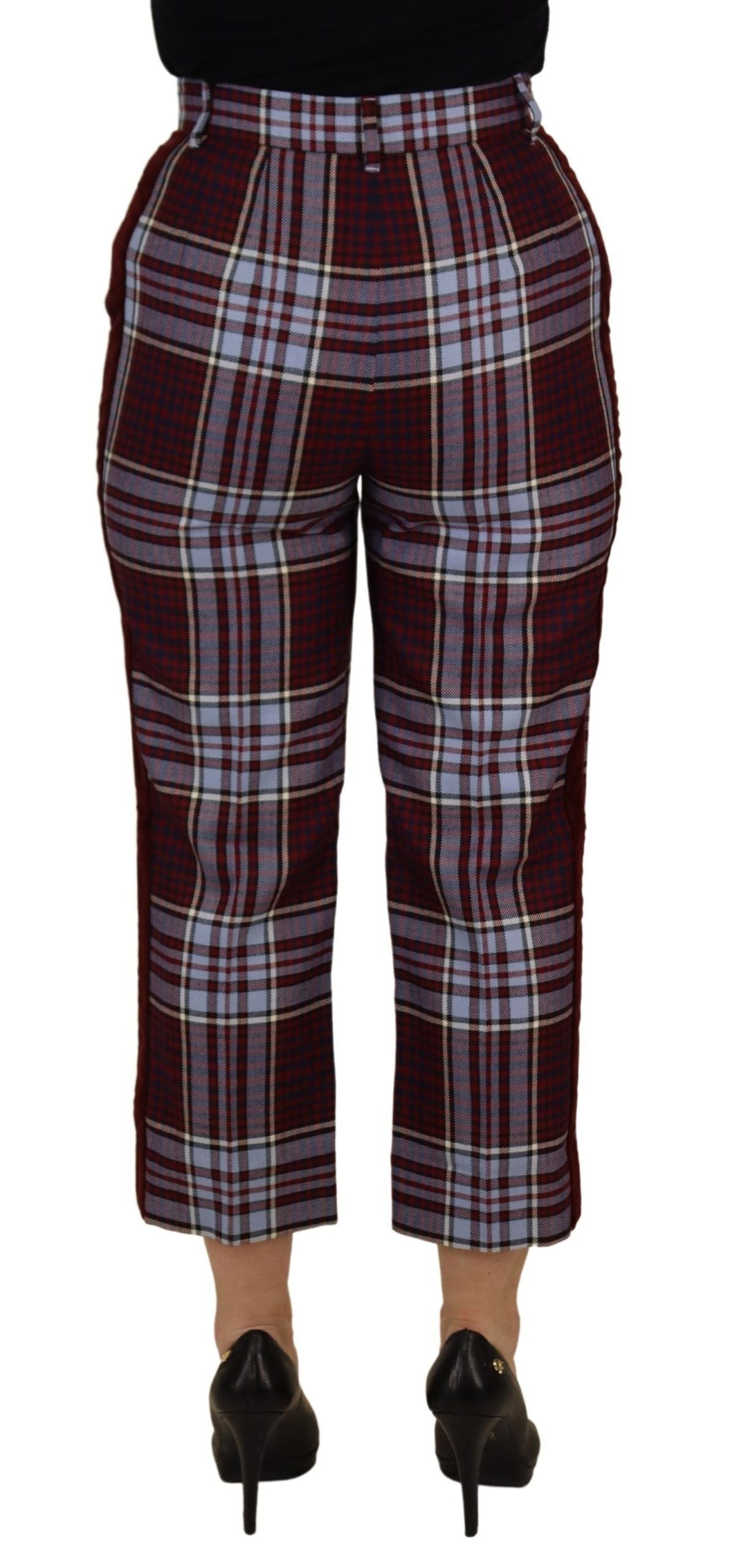 - Elegant High Waist Wool-Blend Trousers