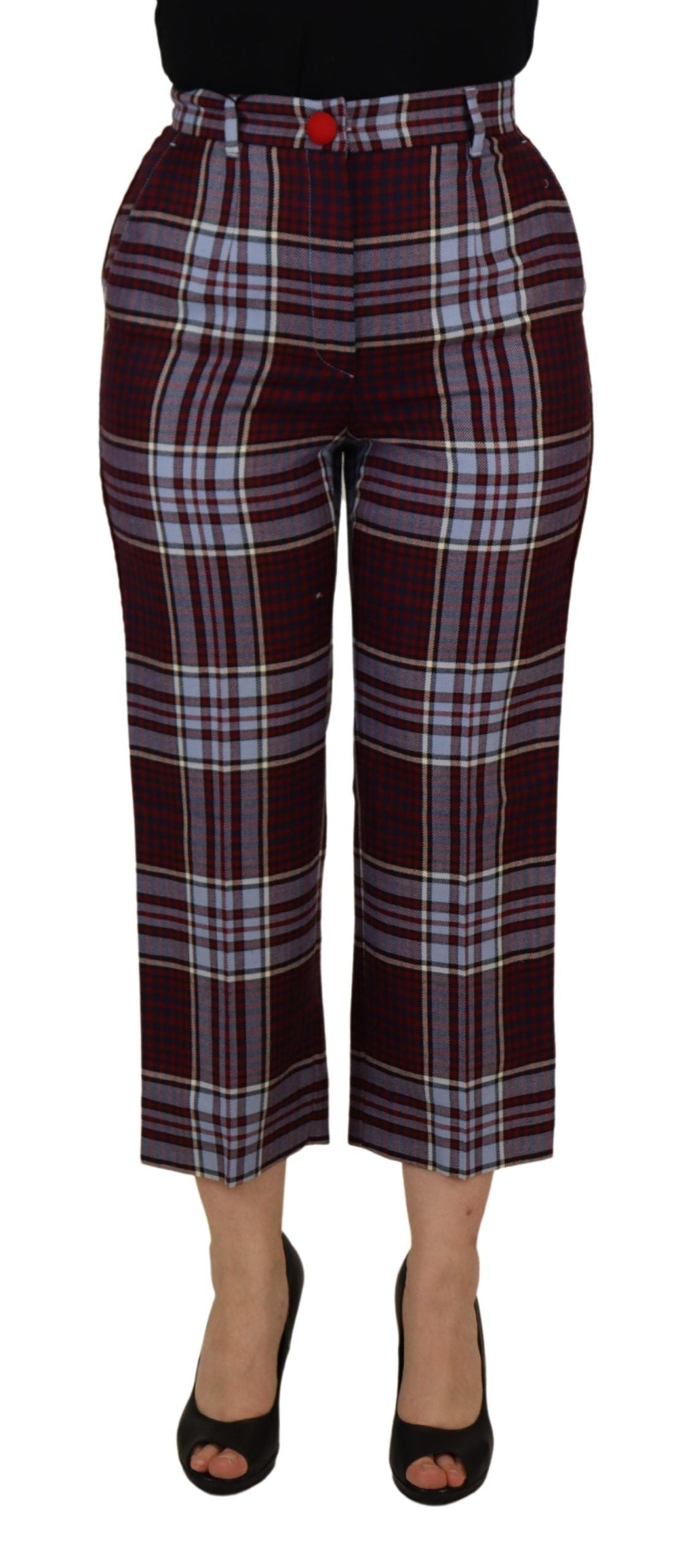 - Elegant High Waist Wool-Blend Trousers