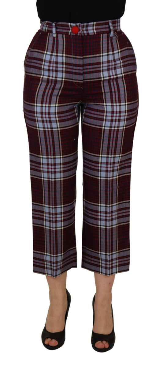 - Elegant High Waist Wool-Blend Trousers