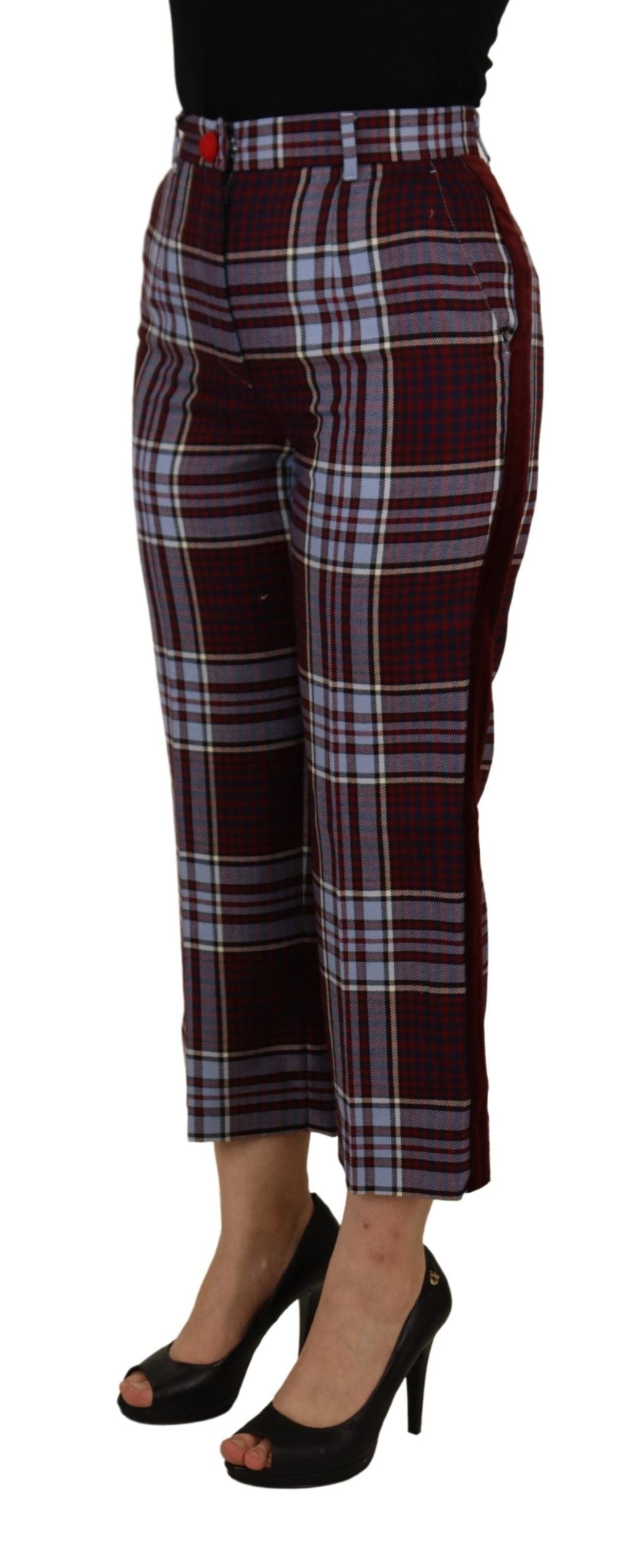 - Elegant High Waist Wool-Blend Trousers