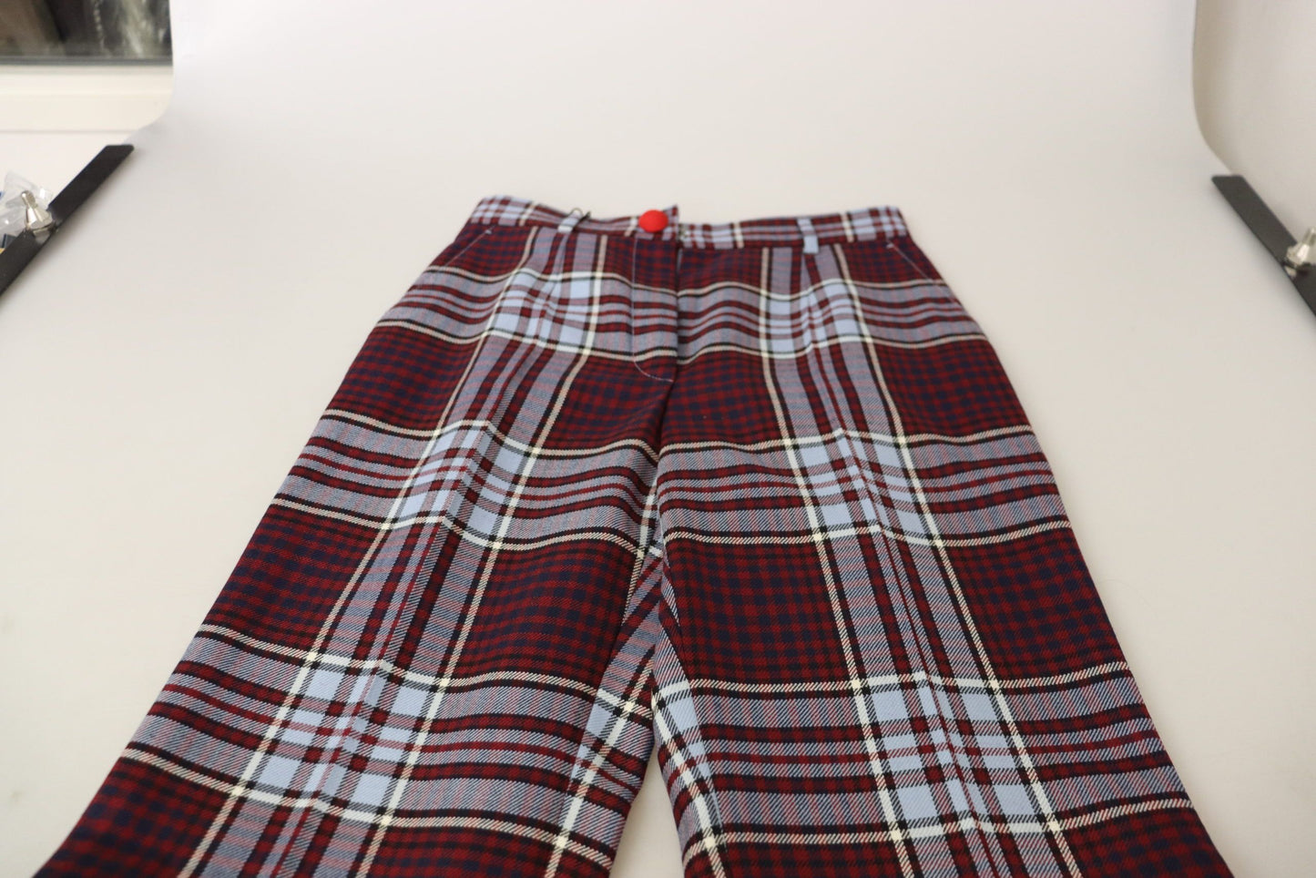 - Elegant High Waist Wool-Blend Trousers