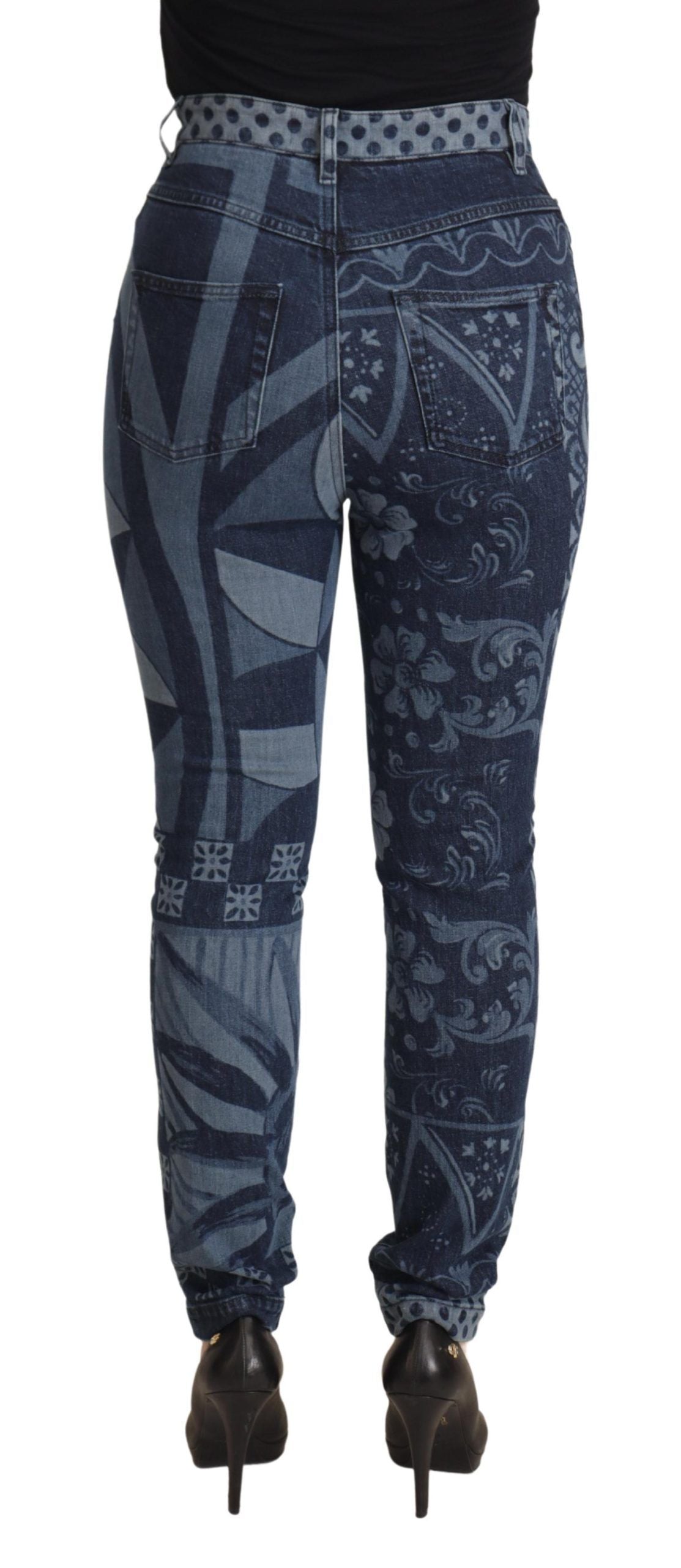 - Elegant Floral High Waist Skinny Jeans