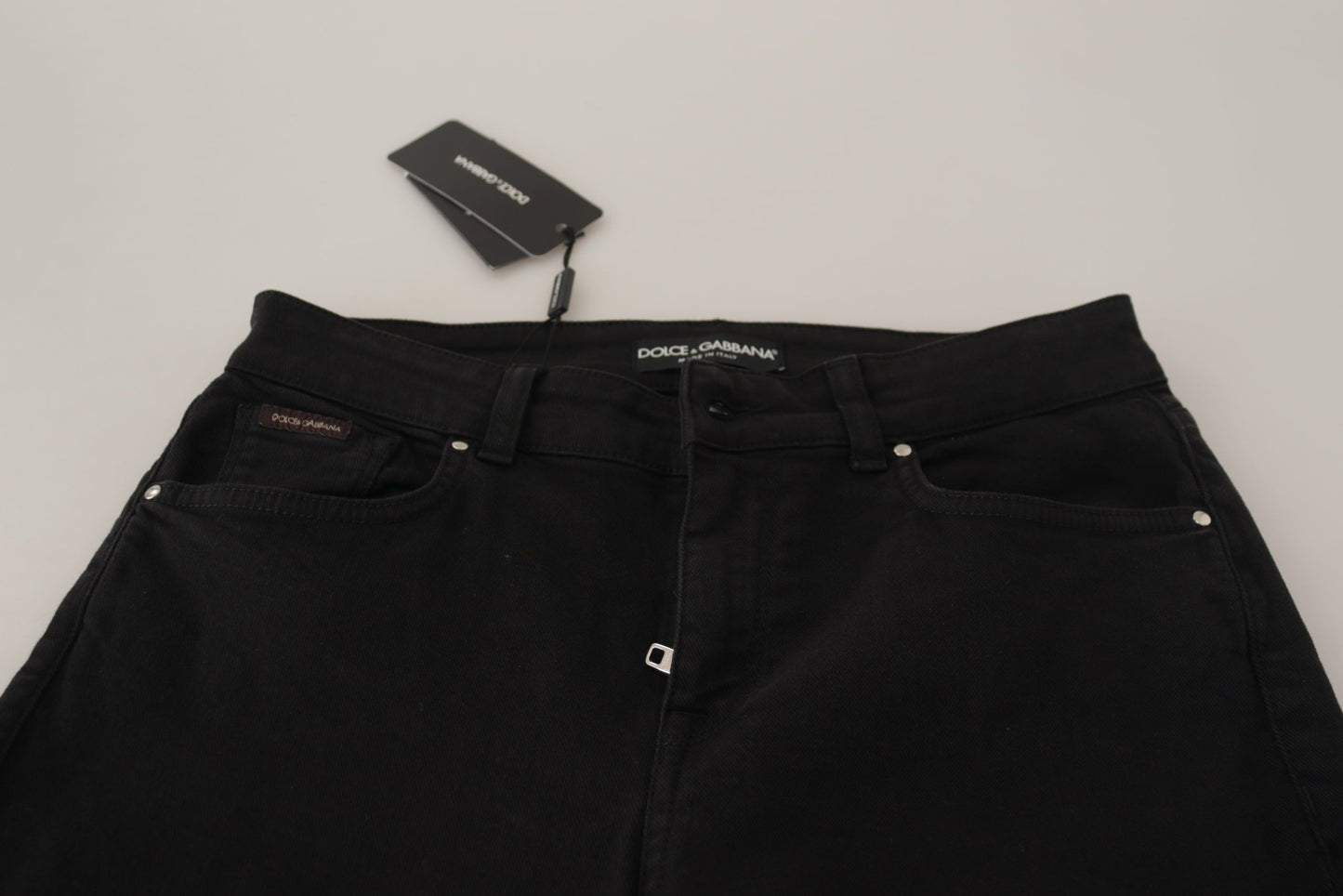 - Sleek Black Cotton Stretch Skinny Jeans