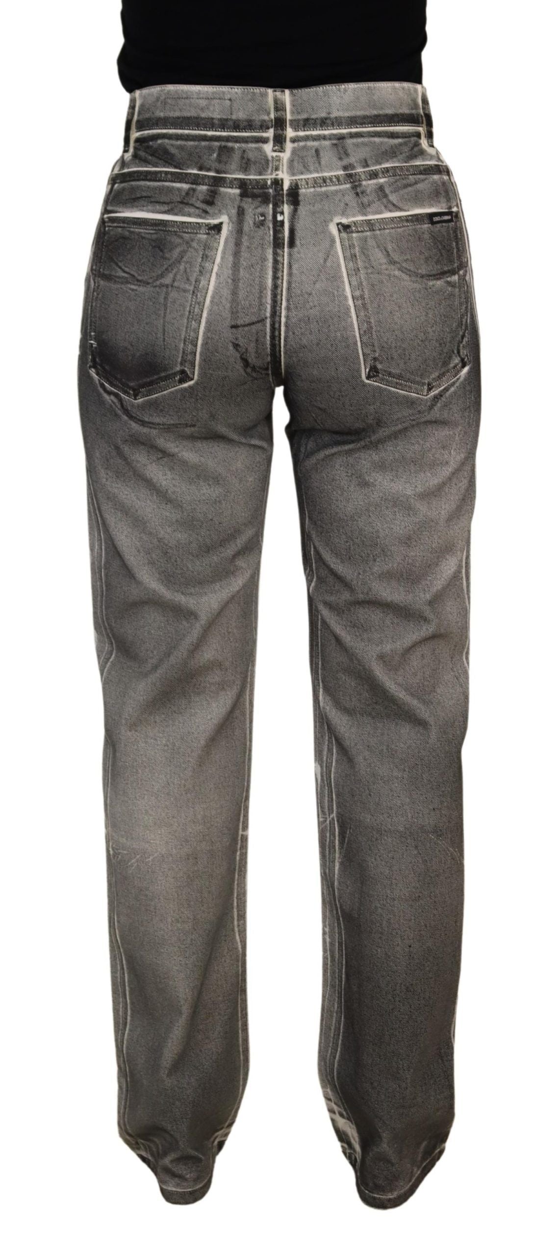 - High Waist Grey Denim Elegance
