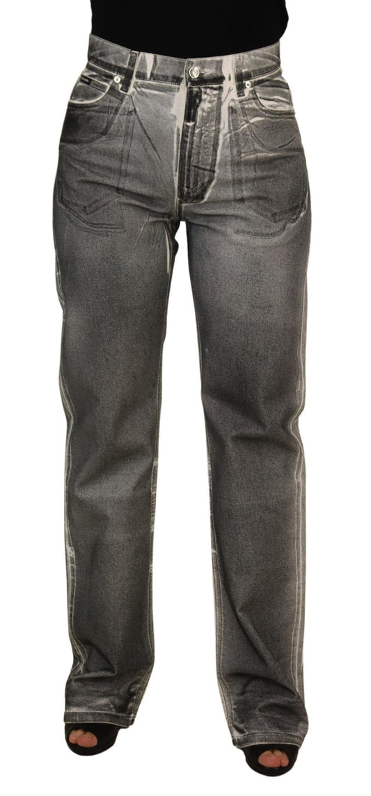 - High Waist Grey Denim Elegance