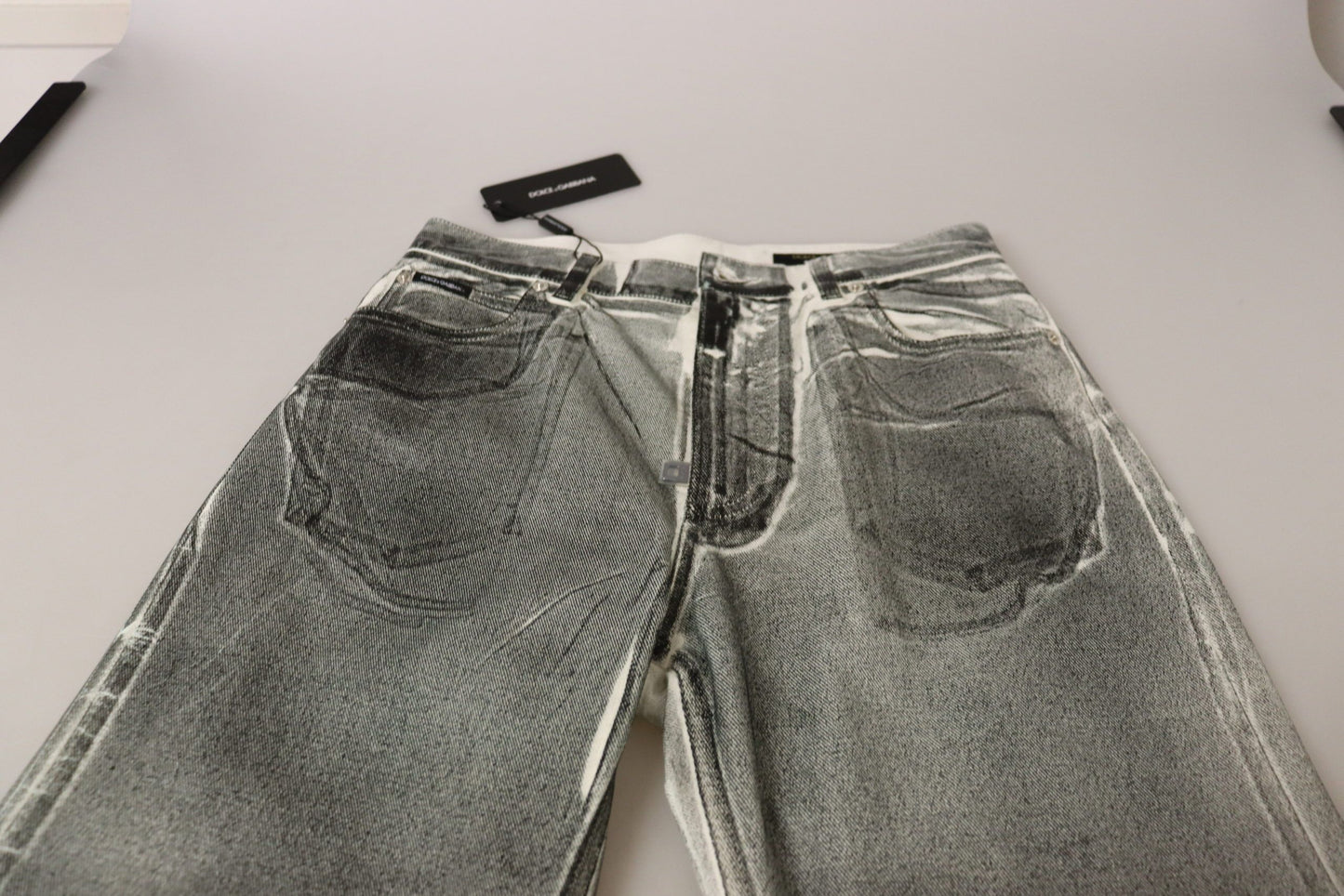 - High Waist Grey Denim Elegance