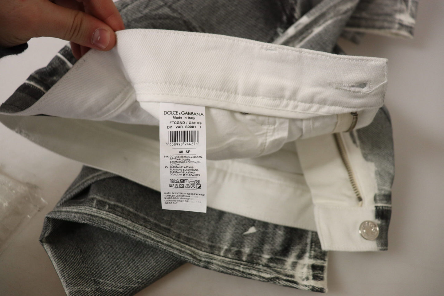 - High Waist Grey Denim Elegance