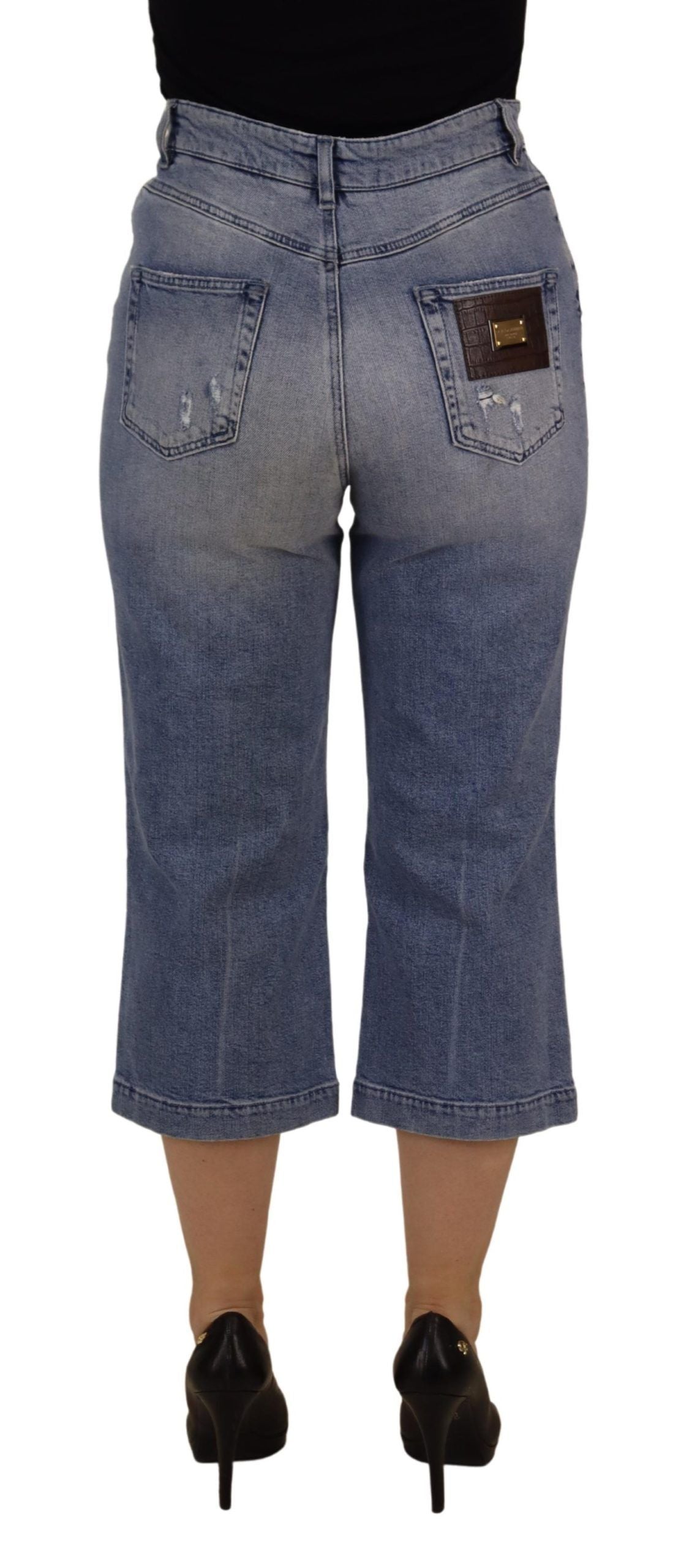 - High Waist Skinny Denim Jeans - Blue