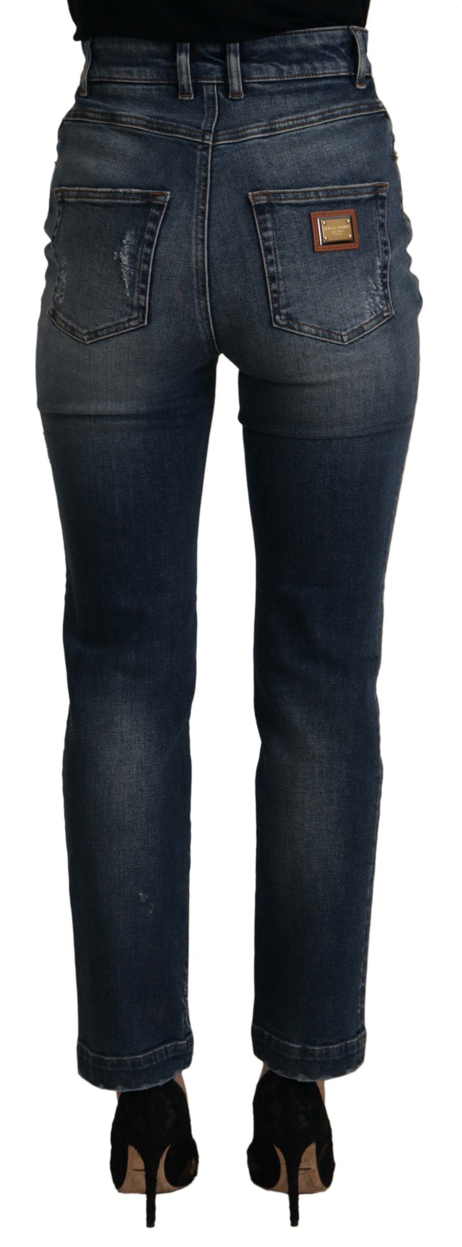 - High Waist Skinny Designer Jeans in Blue